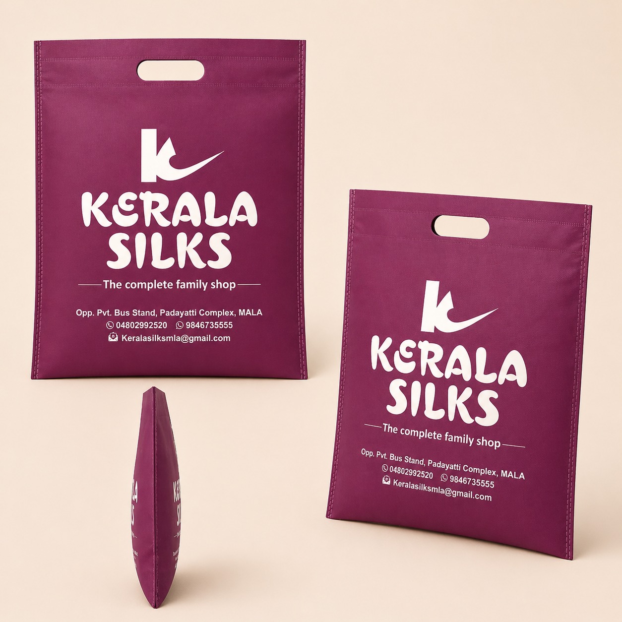 Maroon silk showroom carry bag by My Bag Pack